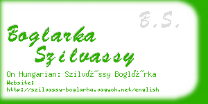 boglarka szilvassy business card